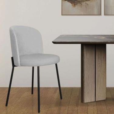 Imagem de Cadeira Para Sala De Jantar Ayla De Ferro Com Pintura Eletroestática - élpis Móveis Cinza