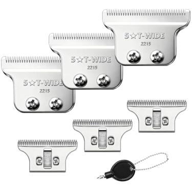 Imagem de Lâmina de substituição ajustável Zero-Gap T 2215 para Wahl 5 Star Detailer Li Trimmer modelos 8081/8171 (prata-3 peças)