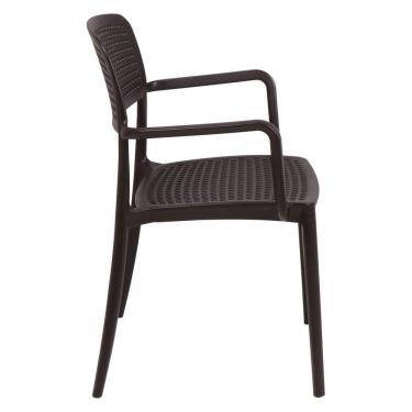 Imagem de Cadeira Tramontina Serena Em Polipropileno Marrom Com Braços