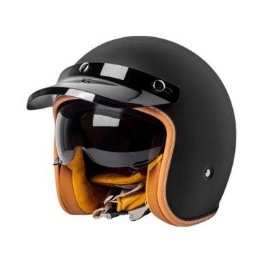 Imagem de Capacete Retro 3/4 Com Visor Para Motociclismo E Pedalismo - others, B