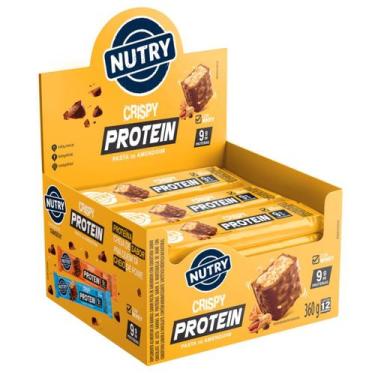 Imagem de Barra Proteica Nutry Crispy Protein Pasta De Amendoim 12 Unidades 30g,