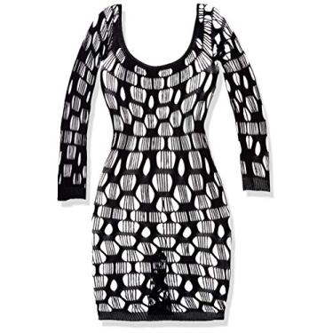 Imagem de Elegant Moments Mini vestido feminino rasgado no ombro - plus size, Preto, Tamanho Único