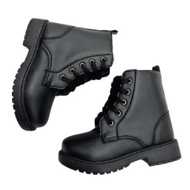 Imagem de Bota coturno feminina infantil preta cadarço - BRAZILINAS, 22