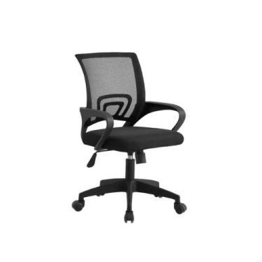 Imagem de Cadeira Escritorio Diretor Preta Giratória Home Office - Apoio de Braç