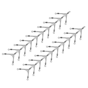 Imagem de PATIKIL Equipamento de pesca giratório de 3 vias 8# 5,9 kg, 20 peças de aço inoxidável giratórias de linha cruzada barril rolante conector isca tripla equipamentos de pesca para água salgada e doce