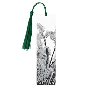 Imagem de Marcadores de página de madeira personalizados com silhueta de planta natural, estampa de folhas de samambaia, acessórios exclusivos para homens e mulheres, atende a todas as necessidades dos amantes