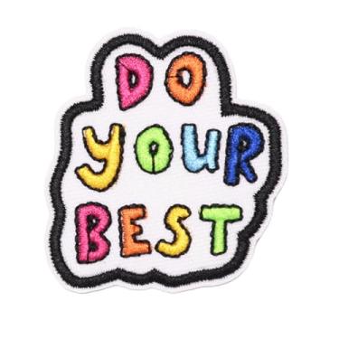 Imagem de Ruoming 1 PÇ Emblema bordado de frase com aplique de crachá de ferro na costura (4,8 x 5,3 cm)