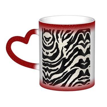 Imagem de Zebra Animal Divertido Xícara de Café, Magia Sensível ao Calor, Mudança de Cor, Copo de Cerâmica 12 Oz, Para Café/Chá/Leite/Cacau, Para Adolescentes/Aniversário/Festival/Presentes