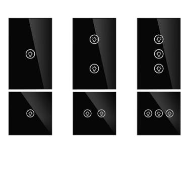 Imagem de Interruptor regulador de luz WiFi, controle sem fio, vida inteligente/aplicativo modo de luz voz 1/2/3 (preto regulador dos EUA, 1-Gang_WiFi)