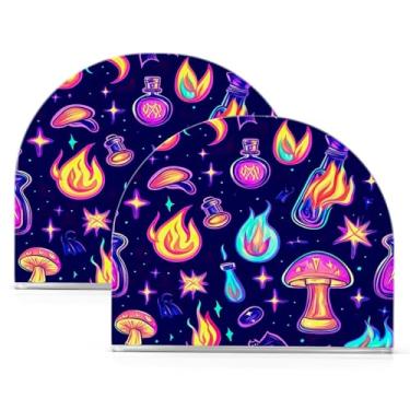 Imagem de Wassud Porta-guardanapos acrílico para cogumelos Hallween, dispensador de guardanapos de papel moderno em forma de U para mesa, cozinha, sala de jantar, bancada 2 peças (comporta 50-60 guardanapos)