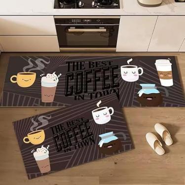 Imagem de Tapete para Cozinha Passadeira Kit 2 Peças Belga Emborrachada Antiderrapante – Estilo e Segurança para Seus Pisos(Kit Passadeira café)
