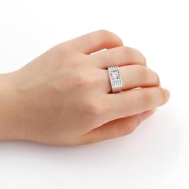 Imagem de Anel masculino de zircônia cúbica, aliança de casamento de zircônia cúbica durável, joia clássica para uso diário ou formal – YC6490, 9, Latão, Sem pedra preciosa