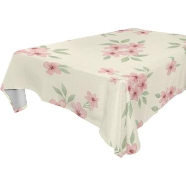 Imagem de Burbuja Toalha de mesa de flores, toalha de mesa quadrada anti-rugas grossa para decoração de jantar, cozinha, festa, 137 x 137 cm