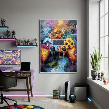 Imagem de Quadro Decorativo Controle Playstation-70X50Cm Mold Preta - Quadros On