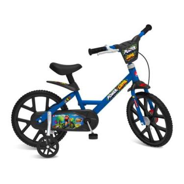 Imagem de Bicicleta infantil 4 a 6 Anos Aro 14 Power Game Bandeirante Cor:Azul, 