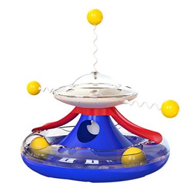 Imagem de Brinquedo de Giratório para Gatos Slow Feeder Círculo Divertido Trilhos Dispenser Comida Pets Quebra-Cabeça Brinquedos Interativos