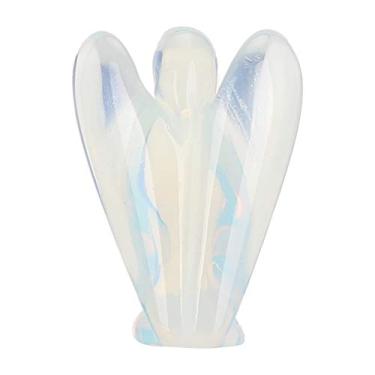 Imagem de Escultura de anjo, anjo de cristal de jade, sala de estar de alta qualidade para ornamentos de Feng Shui ornamentos artesanais carro (anjo opala de 3,8 cm)