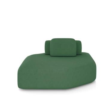 Imagem de Sofá Ilha Dakota Chaise 168cm Modulado Encosto Almofada Solta Veludo Verde G33 - Gran Belo