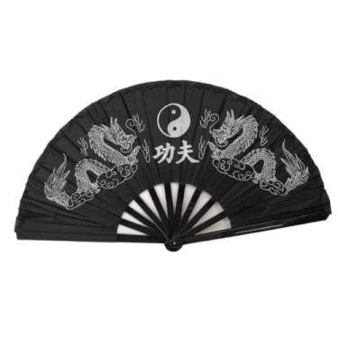 Imagem de Leque Oriental Grande Para Dança Kung Fu Tai Chi Chuang(Preto)