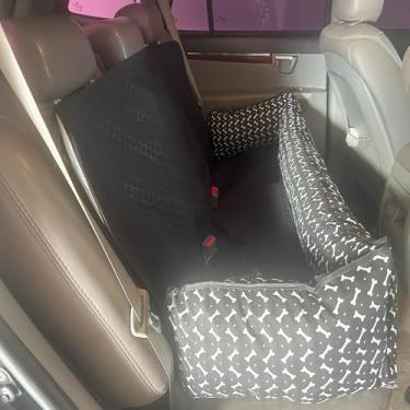 Imagem de Cama Pet e Capa Protetora 2 em 1 para Assento Traseiro Veicular – Modelo Gigante Toddy Estampado, Impermeável, Confortável e Durável (Preto)