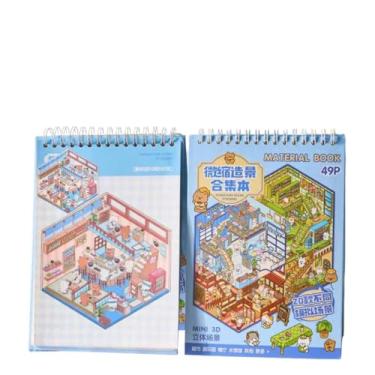 Imagem de Adesivos Cenários 3D Paisagismo Kawaii DIY Scrapbooking para Adultos e Crianças (Caderneta 20 Cenários Azul)