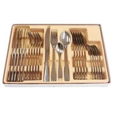 Imagem de Jogo de Faqueiro 24 Peças em Aço Inox, 6 Facas 23cm, 6 Garfos 20,3cm, 6 Colheres de Mesa 20,3cm, 6 Colheres de Sobremesa 13,5cm