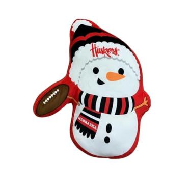 Imagem de Pegasus Home Fashions NCAA Holiday Snowman Almofada de pelúcia, 40,6 cm, cores do time (Nebraska Cornhuskers)
