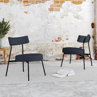 Imagem de Conjunto 2 Poltronas Estofadas Stout Etnico Níquel Est.preta