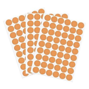 Imagem de 3 folhas/162 peças adesivos de tampa de furo de parafuso, tampas autoadesivas de PVC de 21 mm de diâmetro à prova de poeira para armário de móveis de madeira, prateleira de guarda-roupa, laranja