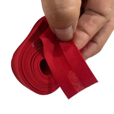 Imagem de Nahpahtra Fita de viés dobra única 2,5 cm x 5 metros poliéster para costura artesanato fita de encadernação bainha costura tubulação acolchoado acessórios de vestuário embrulho artesanato acabamento