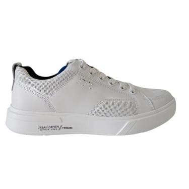 Imagem de Tênis Pegada Masculino Casual em Couro Tamanho:40Cor:Branco, 41, Branc