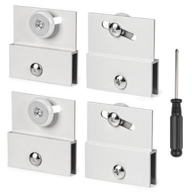 Imagem de 4 rolos de porta de chuveiro, rolos de porta de vidro deslizante M 6054 – conjunto de rolo de suporte superior de portas de chuveiro sem moldura com rodas de porta de chuveiro de 1,9 cm, rolamentos de
