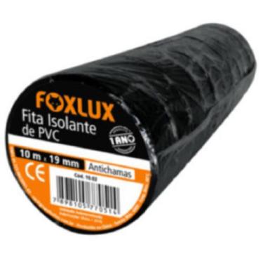 Imagem de Fita Isolante Anti-chama Preta 10 Mts Foxlux 10 Rolos