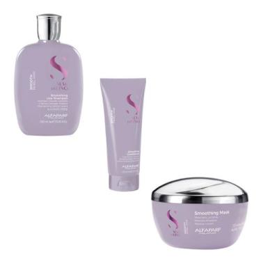 Imagem de Kit Manuteção de Cabelos Lisos Alfaparf Semi Di Lino Smooth - 3 Produt