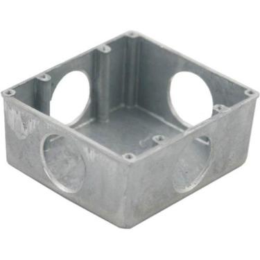 Imagem de Caixa De Piso 4x4 2 Furos de 3/4" Baixa Aluminio - Stamplac