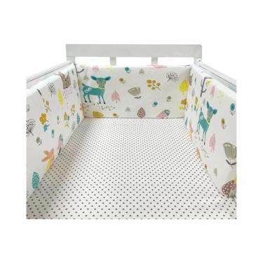 Imagem de Protetor De Berço De Algodão Para Bebês, Barreira De Cama Para Recém-N