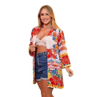 Imagem de Bata Tunica Indiana Saida De Praia Bata Feminina Viscose 363-Feminino