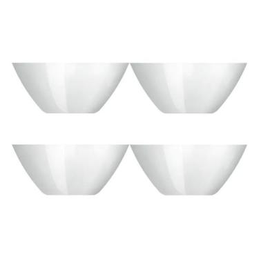 Imagem de Kit 4 Saladeira Bowl Tigela Opaline 840ml Vidro Branca Nadir - Nadir F