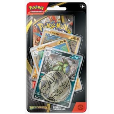 Imagem de Pokemon Mega Evolutions Trading Card Game TCG 1 Booster Pack with 3 Promo Cards and Coin (Tyranitar, Pupitar and Larvitar)