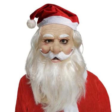 Imagem de Máscara De Natal | Látex Realista Cosplay Natal,Acessórios De Fantasia De Máscara Facial Completa De Homem Idoso,Para Homens Mulheres Crianças Adultos Casa Escola Festa Reunião Celebração
