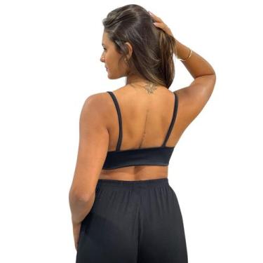 Imagem de Top Cropped Feminino Alcinha Decote Suplex Carioca - Use WM, Preto, PP