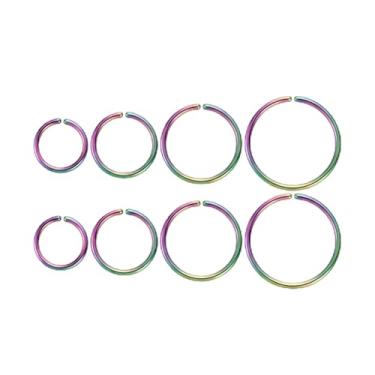 Imagem de PENLYU 22G 20G 18G 6-12 mm Brincos de argola pequenos para nariz de cartilagem, piercing de argola de nariz, argola, tragus, hélice, Daith Rook, anéis de piercing confortáveis, 18G 6/8/10/12mm