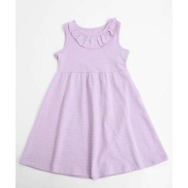 Imagem de Vestido Infantil Babado Textura Marisa Tam 1 a 3 Lilás-78186, Lilás, 1