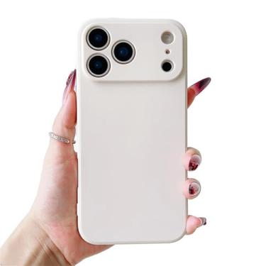 Imagem de Capa Candy Color para iPhone 17, 17 Air, 17 Pro e 17 Pro Max, em silicone líquido macio, com proteção para lente, branca, compatível com iPhone 16 Plus.