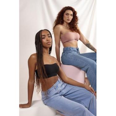 Imagem de Sutiã Comfort Line sem alça Sem Alça Com Sustentação Fita Up, Preto, R