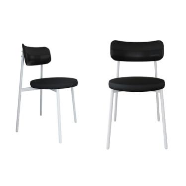 Imagem de 2 Unidades Cadeira Kyta fixa C/4 Pés 50 X 44,7 X 83,8 cm Pés Brancos