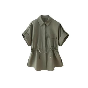 Imagem de Conjunto Casual Feminino Elegante Com Camisa De Lapela E Calças Em Cor