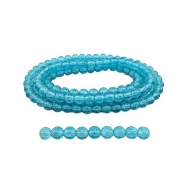 Imagem de DandS ltd Contas de vidro Crackle Lampwork para fabricação de joias, azul marinho, pulseiras vibrantes, colares, suprimentos de miçangas e kits de artesanato para joias artesanais, 80 peças de 10 mm