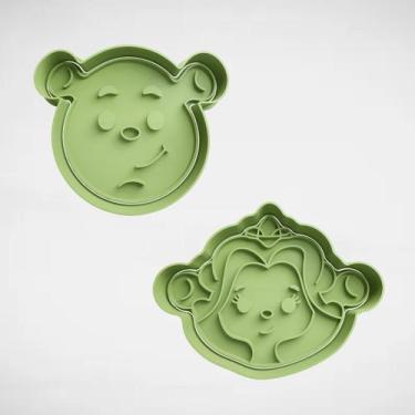 Imagem de Cortador Biscoito Molde Forma SHREK Marcador Carimbo Pasta Americana M