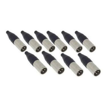 Imagem de Kit 10 Plug Conector Xlr Santo Angelo Canon Macho Sa2x
